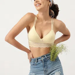 DressBerry Cream Coloured Striped Lightly Padded Everyday Bra with All Day Comfort-picture-52