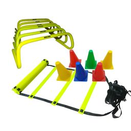 kit Combo-Agility Speed Hurdle 6 inch Set of 6 pcs | Agility Speed Ladder 4 Meter with 10 rungs | Agility Marker Cone 6 inch Set of 6 pcs image 1
