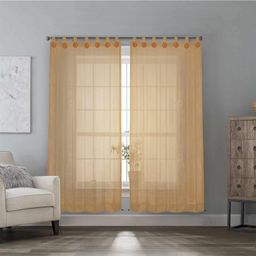 Hippo Loop Curtain Pack of 2 Beige - 4.5 x 4.5 Feet-17