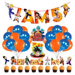 Zyozi Dragon Ball Z 5th Birthday Party Supplies and Decorations Orange And Blue - Pack Of 37-picture-5
