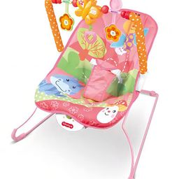 Safe-O-Kid Baby Recliner Bouncer Chair with Battery Safety Belt Toy Bar Music-Pink-0