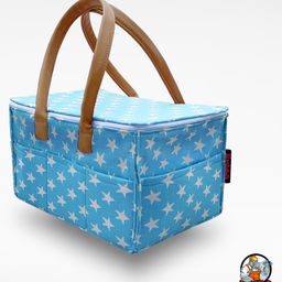 Hippo Diaper Caddy with Lid - Blue-image-107