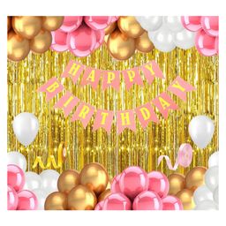 Bubble Trouble  Pink Happy Birthday Decorations for Girls - 52 pcs-image-89