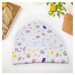 VOIDROP Organic 6 Layer Cotton Hooded Muslin Swaddle Wrap Cum Bath Towel Unicorn Print-image-31