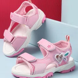 Cute Walk by Babyhug Casual Sandals with Velcro Closure & Heart Applique - Pink-picture-28