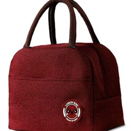 House of Quirk Insulated Lunch Bags Small Work Student Kids to School Thermal Cooler Tote Bag Picnic Organizer Storage Lunch Box Portable and Reusable - Red-image-5