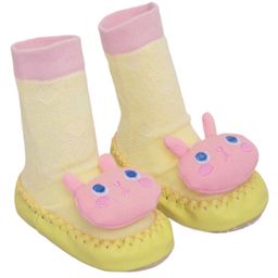 Kidofash Cotton Bunny Applique Detailed Sock Shoes - Yellow-image-84