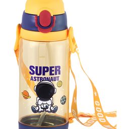 SCHOOLISH Attro Water Bottle with Hydration Tracker Super Astro Print Butter Yellow- 600 ml- Pack of 1- Color May Vary-image-57