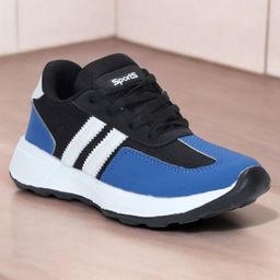Lil Lollipop Striped Lace Up Shoes - Blue-image-38