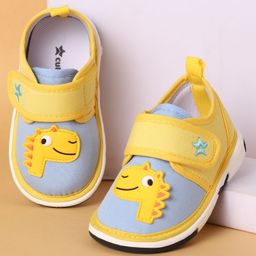Cute Walk by Babyhug Casual Shoes with Dino Applique - Yellow & Light Blue-picture-8