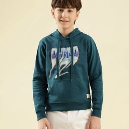 Lil Tomatoes Cotton Fleece Knit Full Sleeves Text Printed Sweatshirt - Teal-picture-24