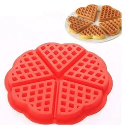 Asian Hobby Crafts Heart-Shaped Silicone Waffle Mould - Red (Size : 6.5x0.6-inch)-picture-48
