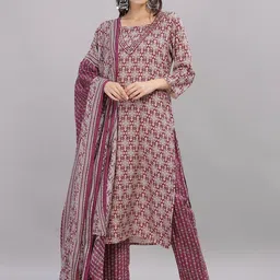 BulBul Women Ethnic Motifs Printed Regular Kurti with Palazzos & With Dupatta-4