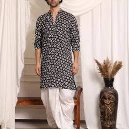 MIDAV Men Geometric Printed Festive Straight Kurta-52