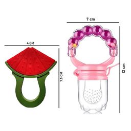 Enorme Silicone Watermelon Shape Red Teething Soft Teether and Ring Style Food Fruit Feeder Nibbler Pacifier for Babies image 3