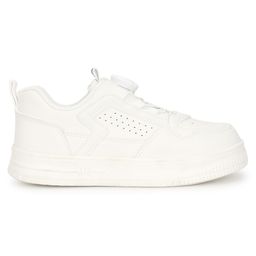 TRUFFLE COLLECTION Solid With Rotating Button Closure Sneakers - White image 5