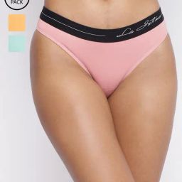 La Intimo Multicolored Comfort Fit Panties - Pack Of 3-image-78