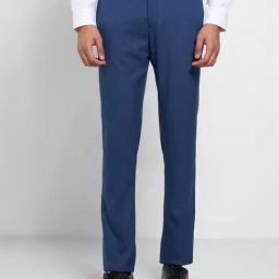Peregrine By Pantaloons Navy Slim Fit Self Pattern Trousers-image-85