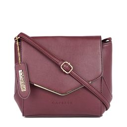 Caprese Burgundy Yondella Structured Sling Bag-13