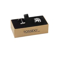 Tossido Silver-Toned & Bronze-Toned Quirky Cufflinks-image-1