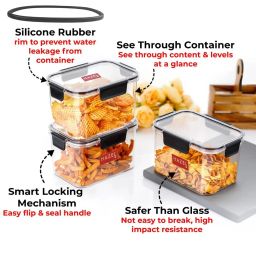 HAZEL Transparent Plastic Airtight Leak proof Microwave Safe Container 1.5 L image 2
