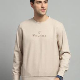 Monte Carlo Mens Self Design Beige Round Neck Full Sleeve Sweatshirt-image-46