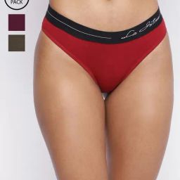 La Intimo Multicolored Comfort Fit Panties - Pack Of 3-image-32