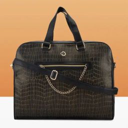 Caprese Black Mist Animal Effect Laptop Bag-image-34