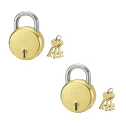 Harrison 50 mm Brass Lacquered Padlock with 3 Keys (Pack of 2)-26