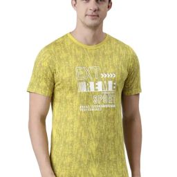 Force NXT Aspen Gold Cotton Regular Fit Printed T-Shirt-1