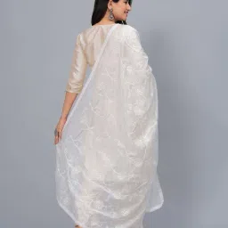 Stylum White Embroidered Dupatta image 2