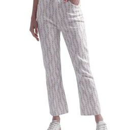 Gant White Cotton Printed Mid Rise Bootcut Jeans-image-35