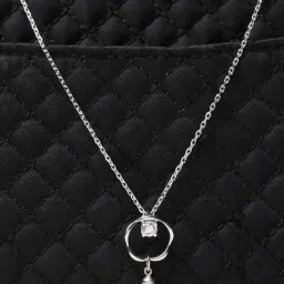 Clara 92.5 Sterling Silver Rhodium-Plated Swiss Zirconia Sara Pendant with Chain-image-33