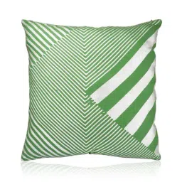 Home4U Rye Green & White Linen Cushion Cover - Set of 1-image-92