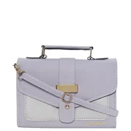 Giordano Purple & Grey Color Block Medium Satchel Handbag-image-8