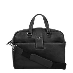 Eske Black Leather Medium Messenger Bag-image-40