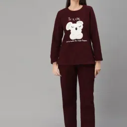 Sweet Dreams Red Regular Fit Applique Pyjama set-13