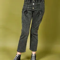 LilPicks Girls Dark Grey Solid Jeans-image-63
