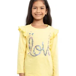 Under Fourteen Only Kids Yellow Floral Print Full Sleeves Top-image-59