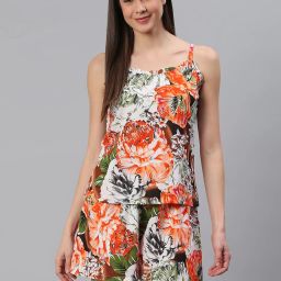 Cation Multicolor Printed Top With Pyjamas image 1