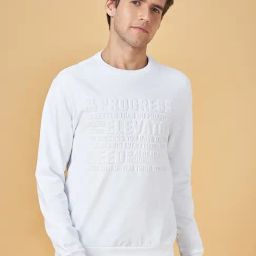 People By Pantaloons White Cotton Regular Fit Printed Sweatshirt-image-36