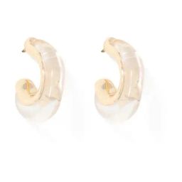 Forever New Multicolor Azura Clear Acrylic Hoop Earring-image-12