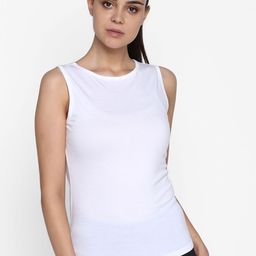 appulse Women White Solid Round Neck T-shirt-image-101