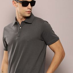 DILLINGER Men Polo Collar Honeycomb Structure T-shirt-image-43