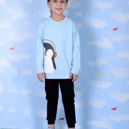 The Mom Store Girls Blue Printed Sweatshirt - Pack Of 3-picture-1