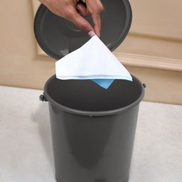 Kuber Industries Grey 2 Pcs Swinging Lid Wet & Dry Dustbin 10 L-14
