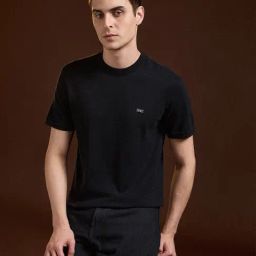The Bear House Black Regular Fit Solid T-Shirt-image-94