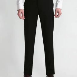 Arrow Black Regular Fit Trousers-picture-3