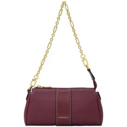 Miraggio Wine Textured Medium Shoulder Handbag-picture-19