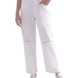 Gant White Cotton Mid Rise Flared Jeans-image-84
